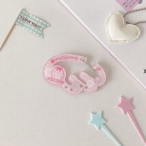 Cute Lucky Clover Strawberry Wing Kpop Acrylic Keychain Carabiner - ArtGalleryZen