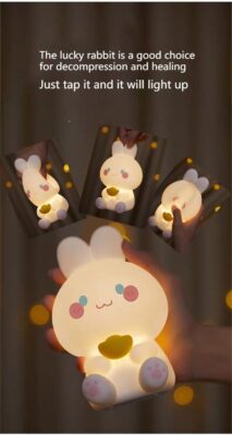 Cute Lucky Rabbit Night Light - ArtGalleryZen