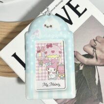 Cute Mamegoma Polka Dot Kpop Keychain Photocard Holder - ArtGalleryZen