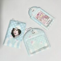 Cute Mamegoma Polka Dot Kpop Keychain Photocard Holder - ArtGalleryZen