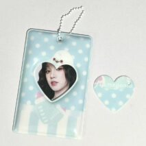 Cute Mamegoma Polka Dot Kpop Keychain Photocard Holder - ArtGalleryZen