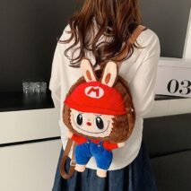 Cute Mario Labubu Plush Backpack Bag - ArtGalleryZen