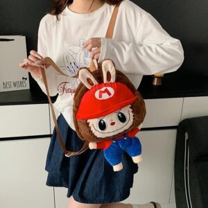 Cute Mario Labubu Plush Backpack Bag - ArtGalleryZen