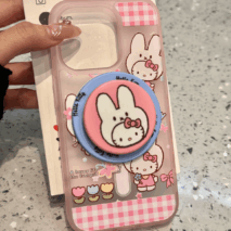 Cute Miffy Hello Kitty Magnetic Stand iPhone Case - ArtGalleryZen