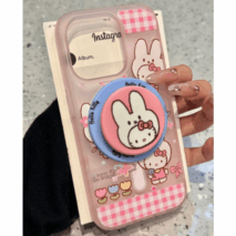 Cute Miffy Hello Kitty Magnetic Stand iPhone Case - ArtGalleryZen