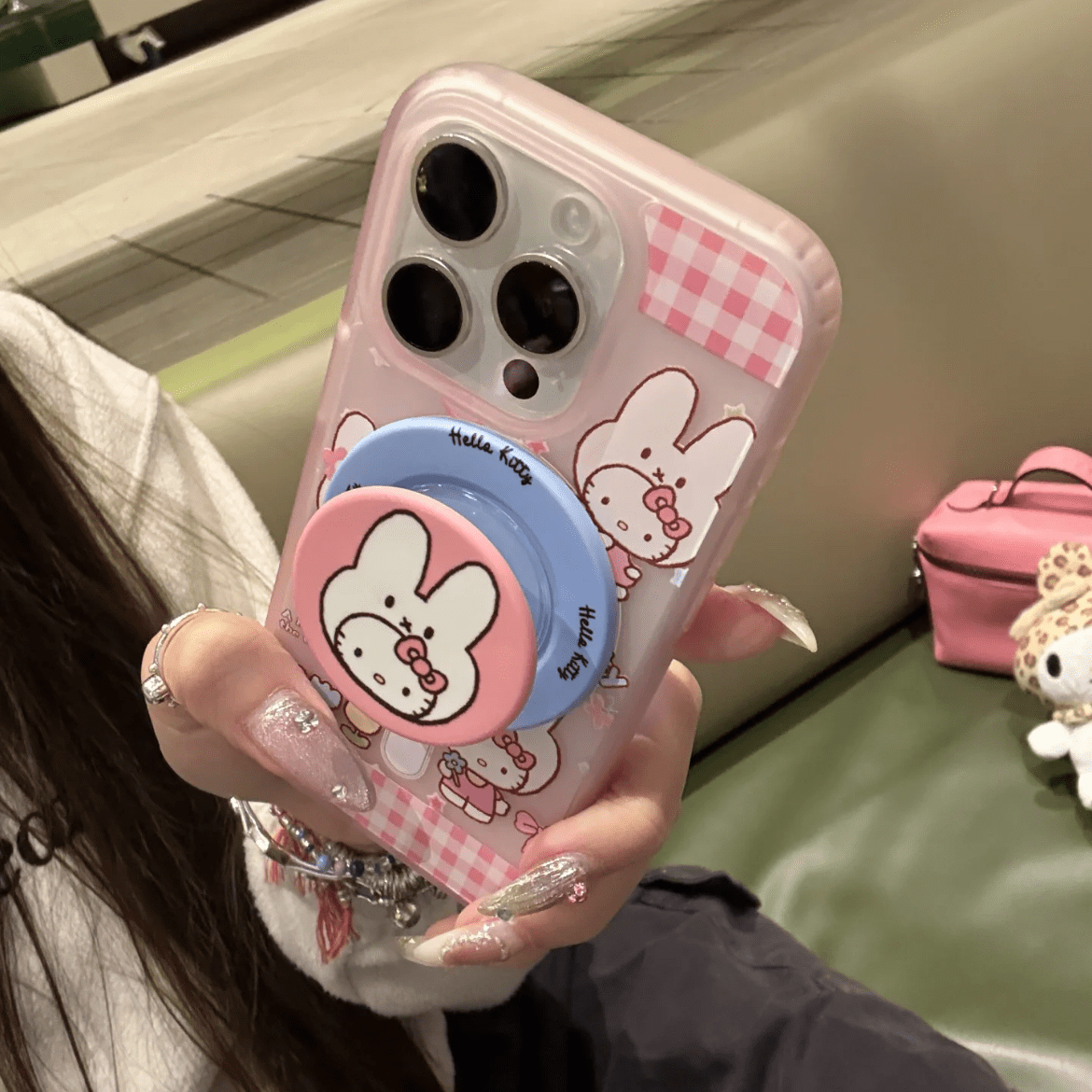 Cute Miffy Hello Kitty Magnetic Stand iPhone Case - ArtGalleryZen