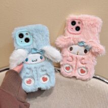 Cute My Melody Cinnamoroll Plush iPhone Case - ArtGalleryZen