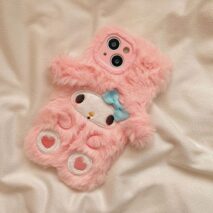 Cute My Melody Cinnamoroll Plush iPhone Case - ArtGalleryZen