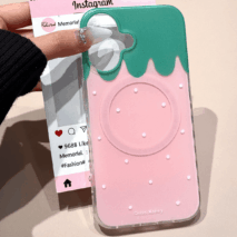 Cute My Melody Strawberry Mirror Magnetic Stand iPhone Case - ArtGalleryZen