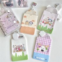 Cute Onigiri Pudding Panda Kpop Keychain Photocard Holder - ArtGalleryZen