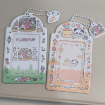 Cute Onigiri Pudding Panda Kpop Keychain Photocard Holder - ArtGalleryZen