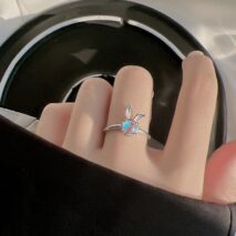 Cute Opal Rabbit Ring - ArtGalleryZen