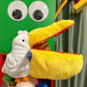 Cute Pelican Plush Bag Camera Bag Makeup Toiletry Bag Portable Travel Storage Organizer - ArtGalleryZen