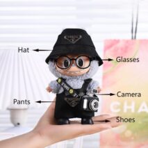 Cute Pink Bow Angel Wings Labubu 17cm Doll Clothes - ArtGalleryZen