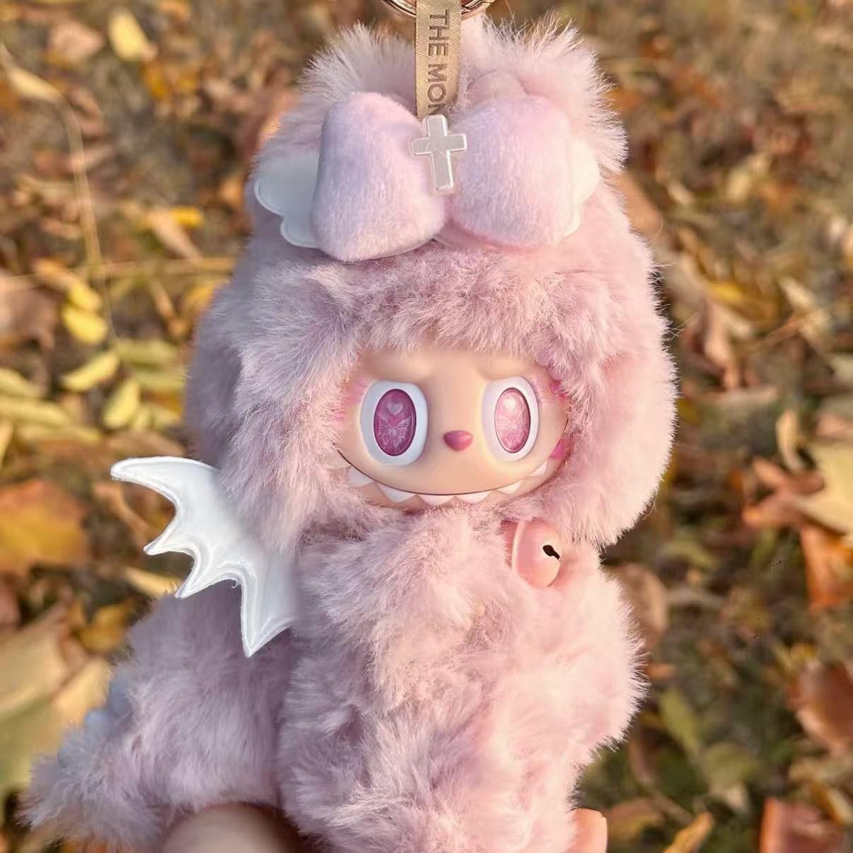 Cute Pink Bow Angel Wings Labubu 17cm Doll Clothes - ArtGalleryZen