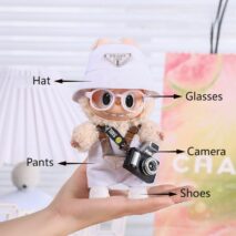 Cute Pink Bow Angel Wings Labubu 17cm Doll Clothes - ArtGalleryZen
