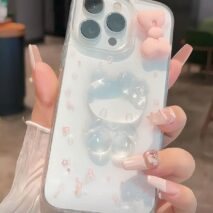 Cute Pink Bowknot Crystal Hello Kitty iPhone Case - ArtGalleryZen