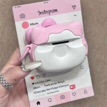 Cute Pink Donut Hello Kitty AirPods Earphone Case - ArtGalleryZen