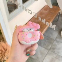 Cute Pink Donut Hello Kitty AirPods Earphone Case - ArtGalleryZen