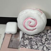 Cute Pink Narutomaki Plush Earphone Case Coin Purse - ArtGalleryZen