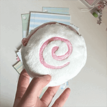 Cute Pink Narutomaki Plush Earphone Case Coin Purse - ArtGalleryZen