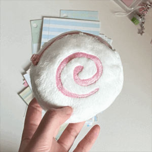 Cute Pink Narutomaki Plush Earphone Case Coin Purse - ArtGalleryZen