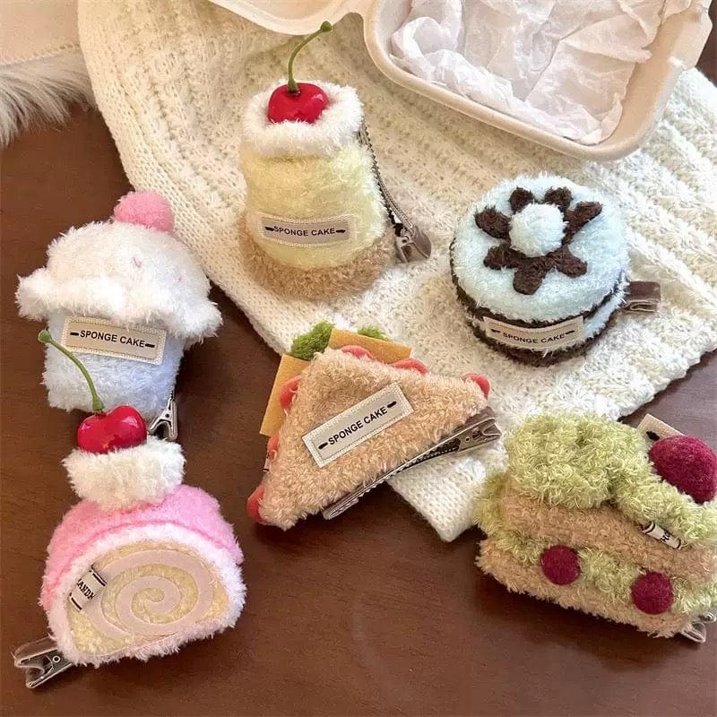 Cute Plush Cherry Cream Dessert  Hair Clip - ArtGalleryZen