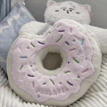 Cute Plush Embroidered Donut Pillow - ArtGalleryZen