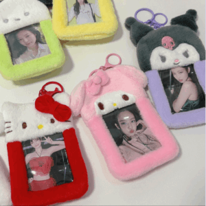 Cute Plush Sanrio Kpop Keychain Photocard Holder - ArtGalleryZen
