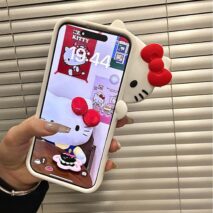 Cute Probe Hello Kitty Silicone iPhone Case - ArtGalleryZen