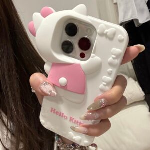 Cute Probe Hello Kitty Silicone iPhone Case - ArtGalleryZen