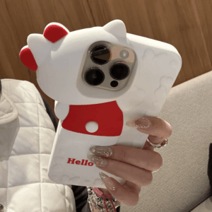 Cute Probe Hello Kitty Silicone iPhone Case - ArtGalleryZen