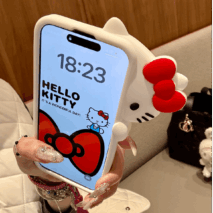 Cute Probe Hello Kitty Silicone iPhone Case - ArtGalleryZen