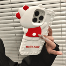 Cute Probe Hello Kitty Silicone iPhone Case - ArtGalleryZen