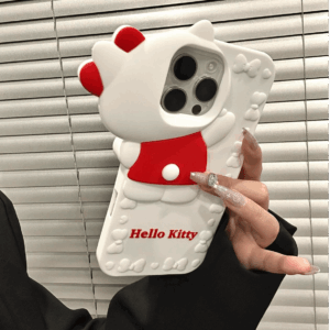 Cute Probe Hello Kitty Silicone iPhone Case - ArtGalleryZen