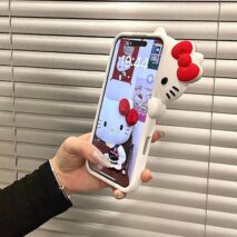 Cute Probe Hello Kitty Silicone iPhone Case - ArtGalleryZen