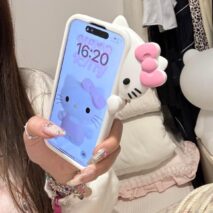 Cute Probe Hello Kitty Silicone iPhone Case - ArtGalleryZen