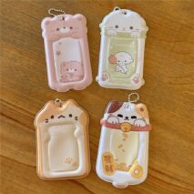 Cute Puppy Cat Bear Hamster Kpop Keychain Photocard Holder - ArtGalleryZen
