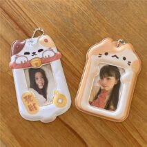 Cute Puppy Cat Bear Hamster Kpop Keychain Photocard Holder - ArtGalleryZen