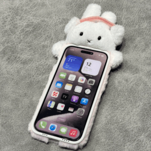 Cute Rabbit Plush Furry iPhone Case - ArtGalleryZen