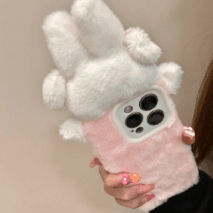 Cute Rabbit Plush Furry iPhone Case - ArtGalleryZen