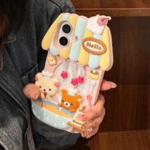 Cute Rilakkuma Dessert House Hollow iPhone Case - ArtGalleryZen