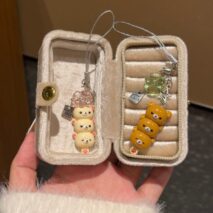 Cute Rilakkuma Lucky Clover Keychain Phone Strap - ArtGalleryZen