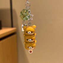 Cute Rilakkuma Lucky Clover Keychain Phone Strap - ArtGalleryZen