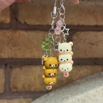 Cute Rilakkuma Lucky Clover Keychain Phone Strap - ArtGalleryZen