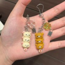 Cute Rilakkuma Lucky Clover Keychain Phone Strap - ArtGalleryZen