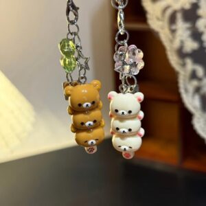 Cute Rilakkuma Lucky Clover Keychain Phone Strap - ArtGalleryZen
