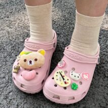 Cute Rilakkuma Lucky Clover Sandals Decoration Shoe Charms - ArtGalleryZen