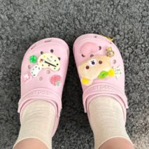 Cute Rilakkuma Lucky Clover Sandals Decoration Shoe Charms - ArtGalleryZen