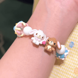 Cute Sanrio Sugarbunnies Cupcake Glass Bead Chain Bracelet - ArtGalleryZen
